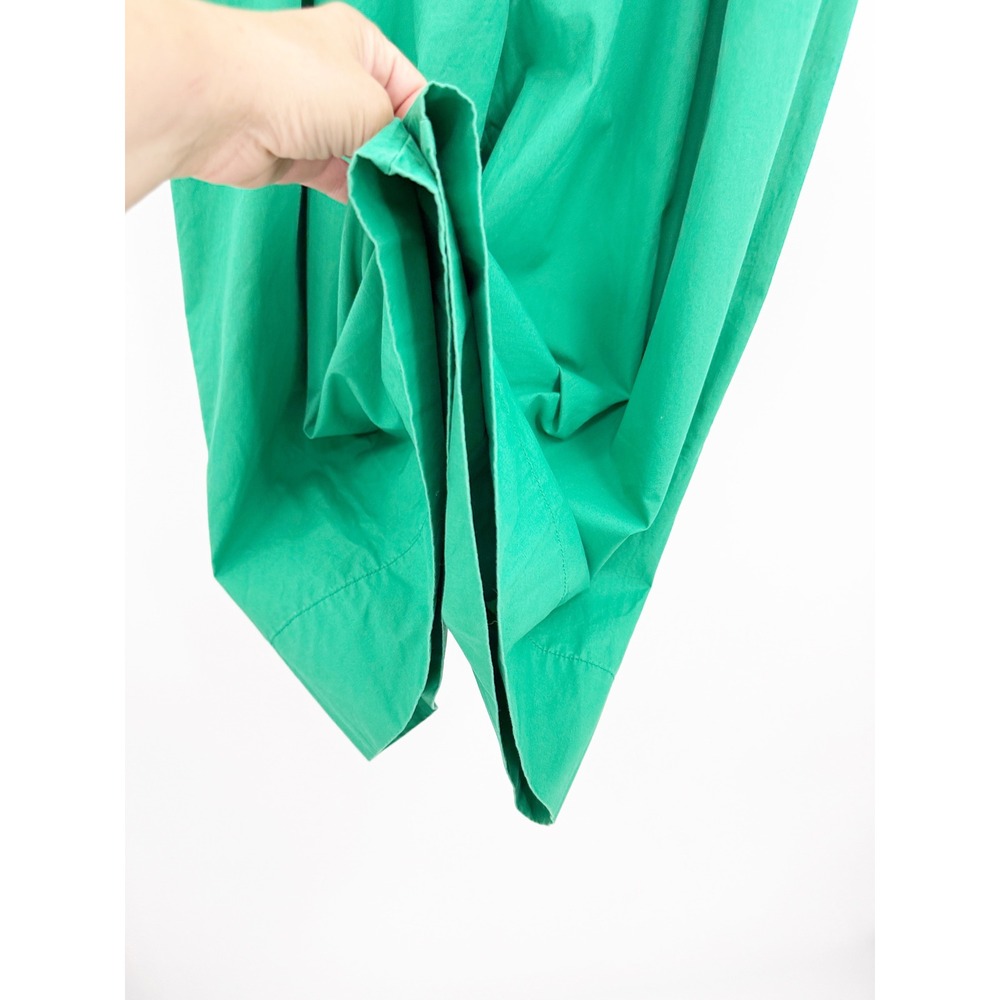 By Anthropologie Green Wide Leg Culotte Pants High Rise Cotton Cropped Size 10 - Picture 8 of 15